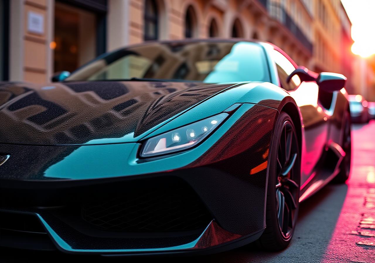 Auto di lusso lucidata con trattamento ceramico a Roma